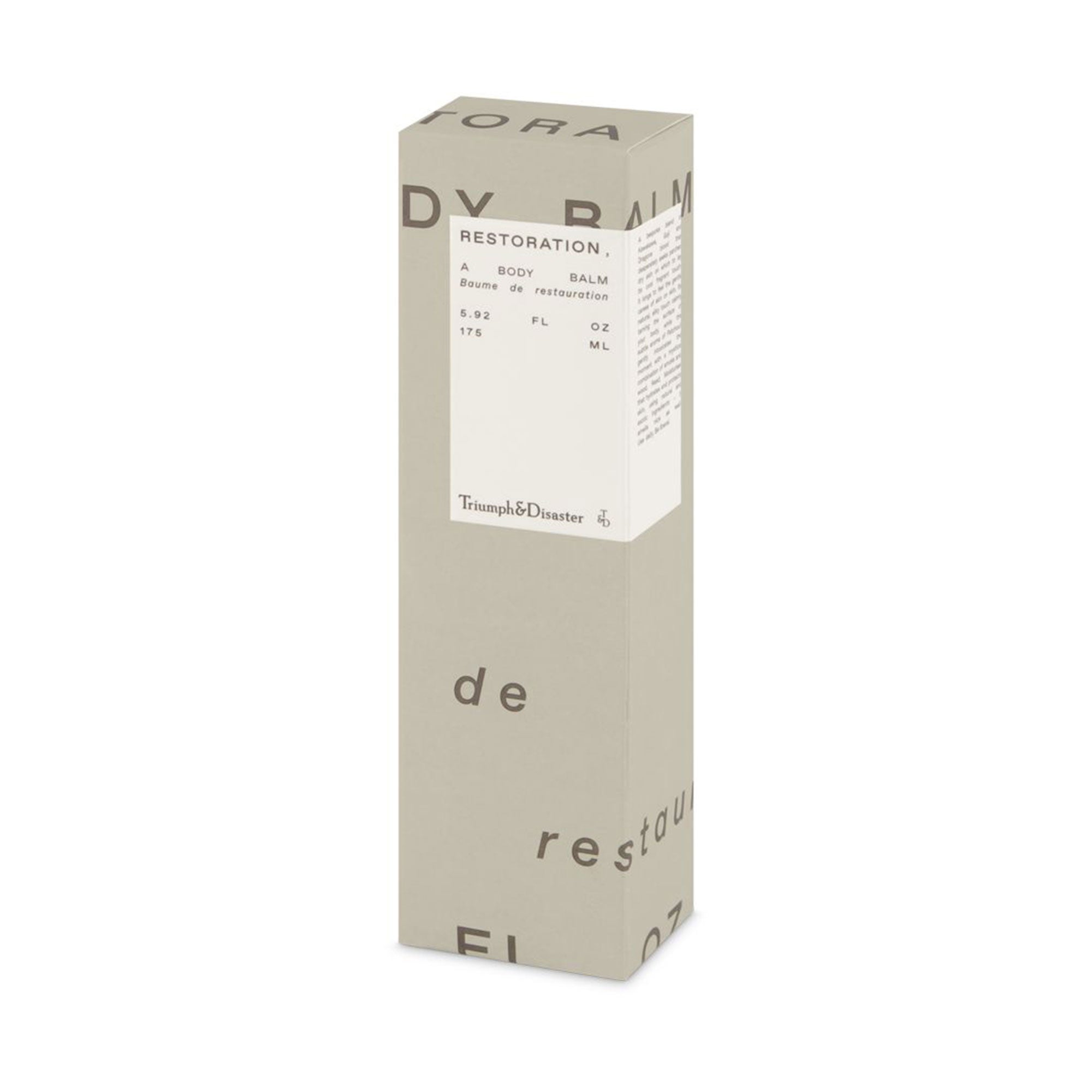 Box of Restoration Body Balm on a white background